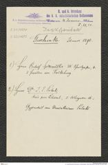 k.k. naturhistorisches Hofmuseum, Intendanzakten 1885-1896 (Hauer), Aktenzahl Z.52/1890, Seite 1